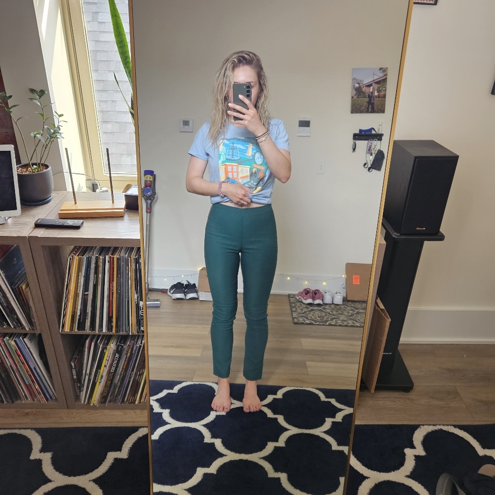 Green H&M Straight Leg Pant, Skinny Pants